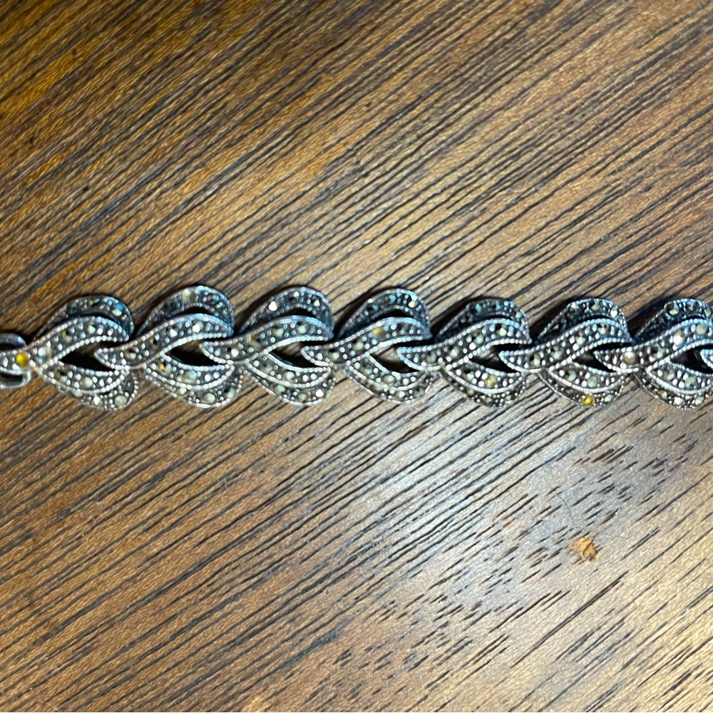 Judith Jack Marcasite Bracelet - Heart Shaped Link